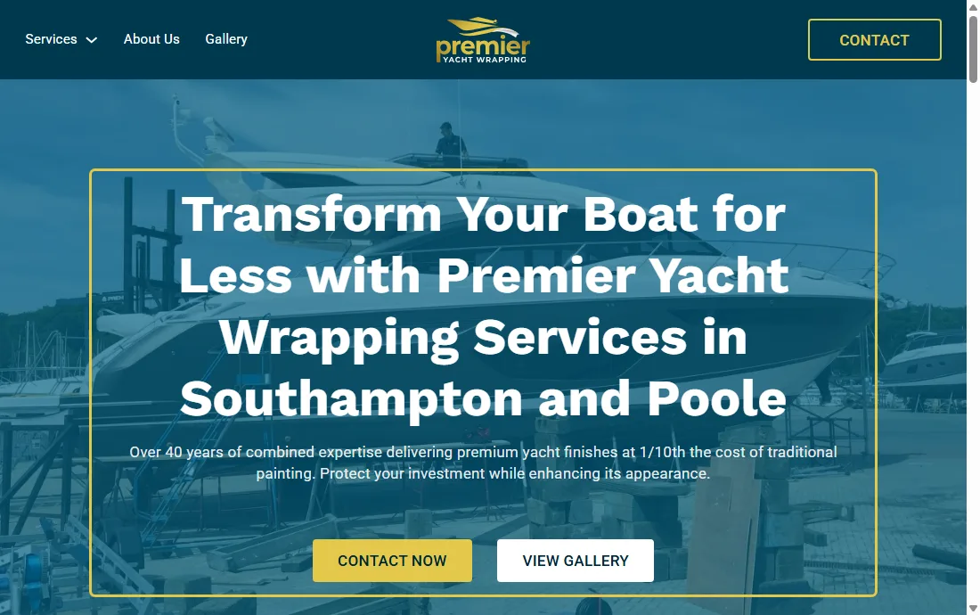 Premier Yacht Wrapping website