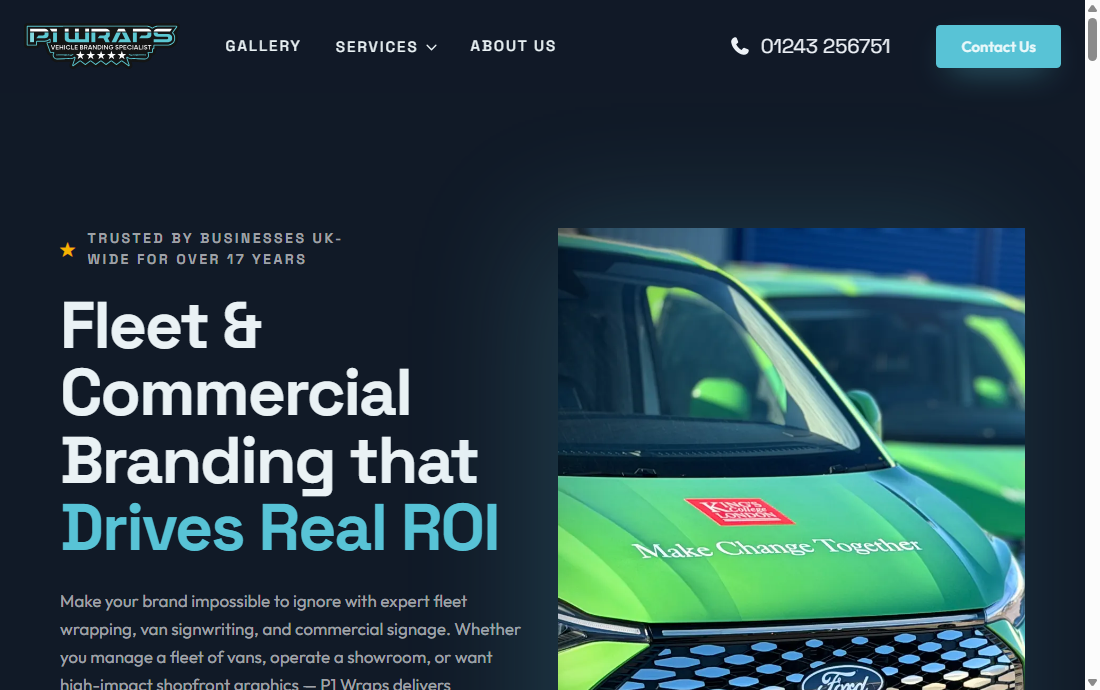 P1 Wraps website