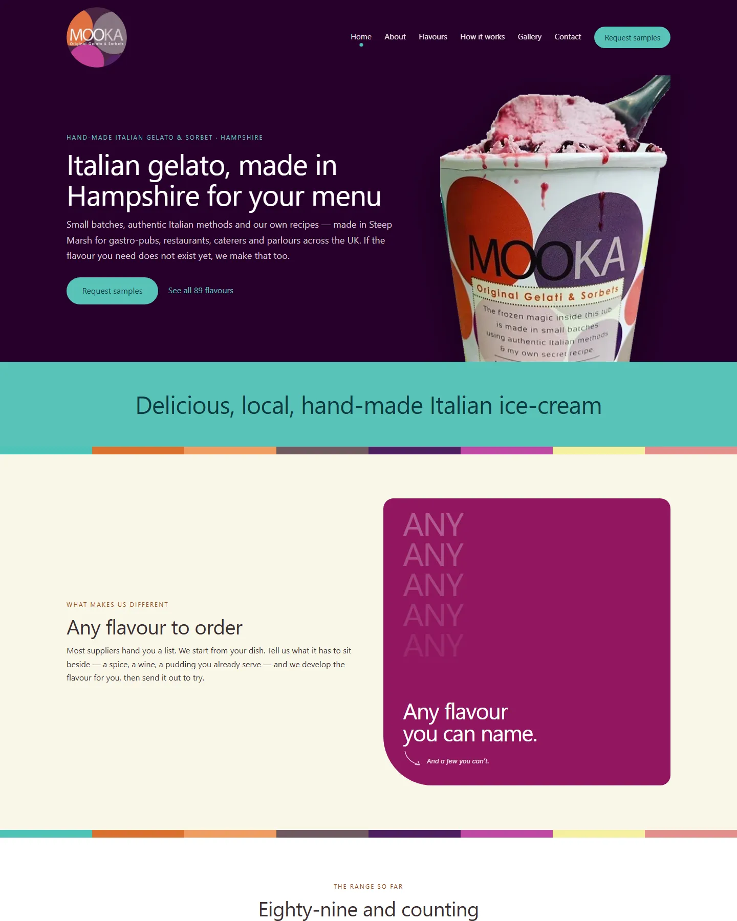 The finished Mooka homepage