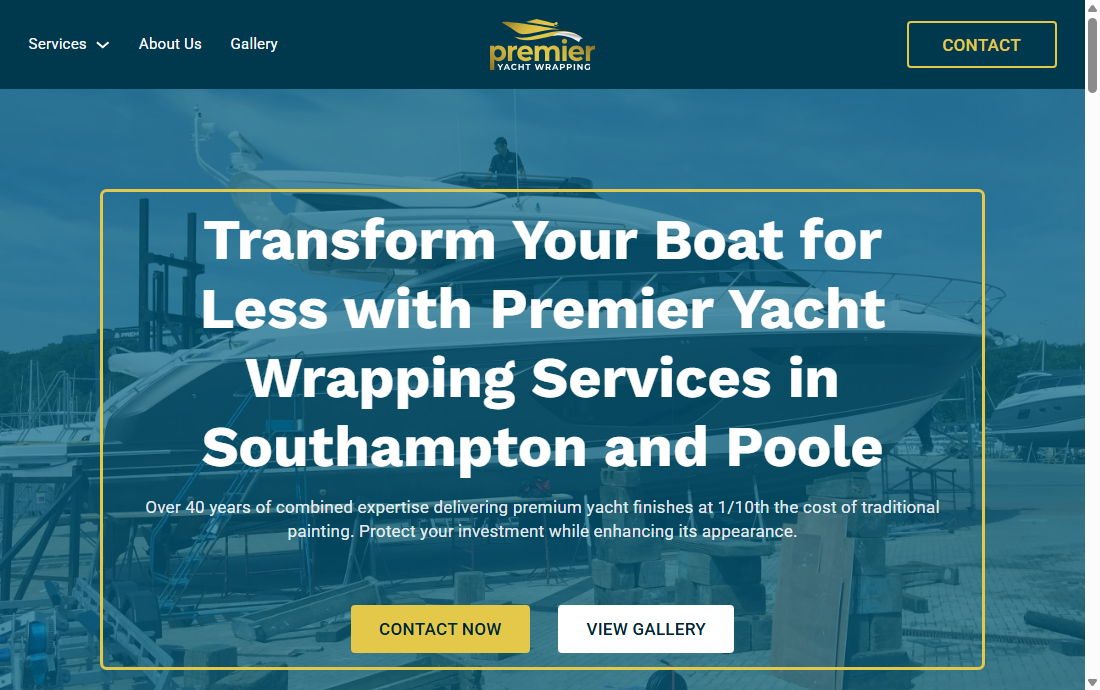 Premier Yacht Wrapping website