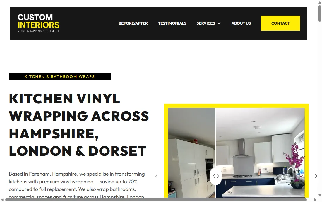 Custom Interior Wrapping website